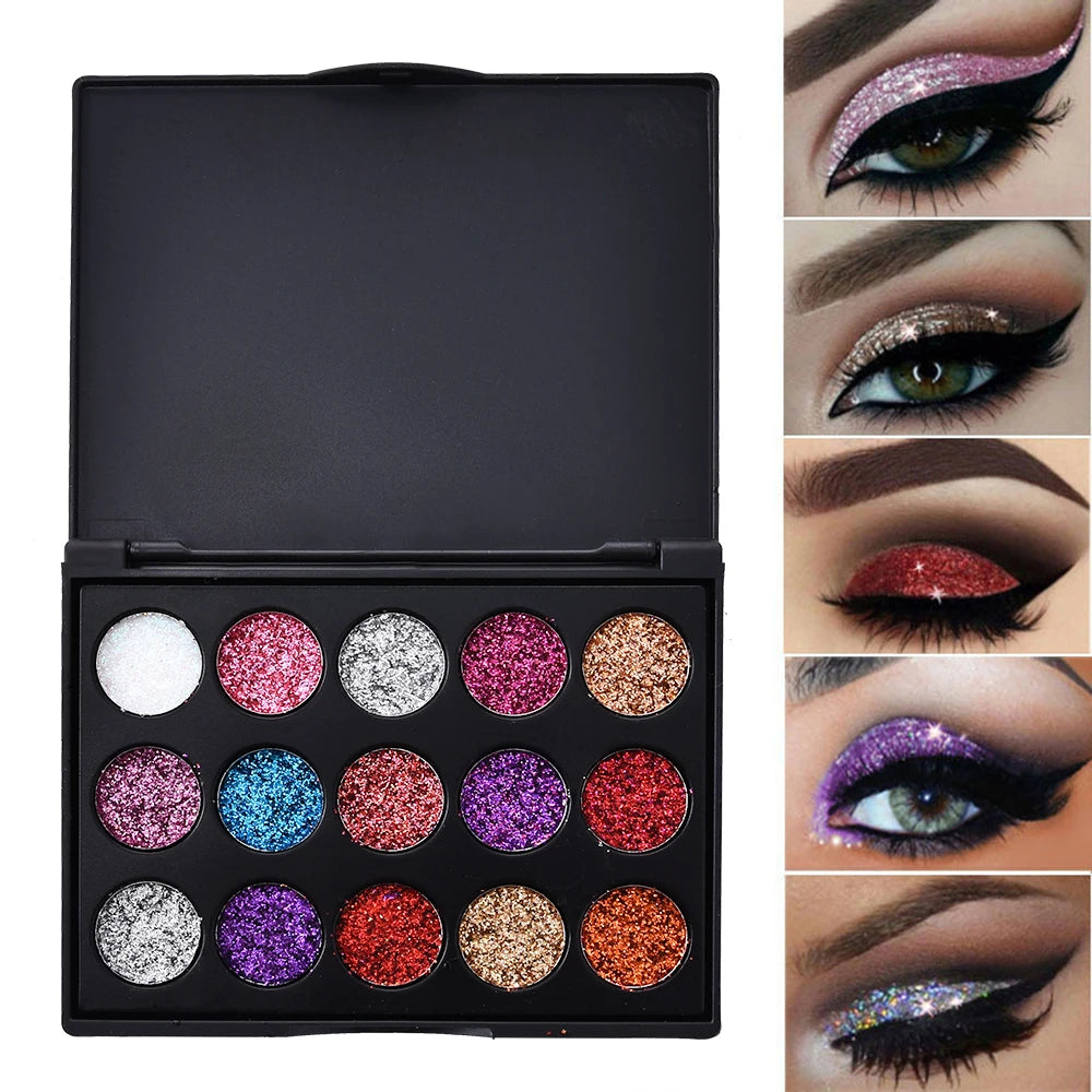 15 Color Studio Shimmer Glitter Powder Palette Matte Eyeshadow