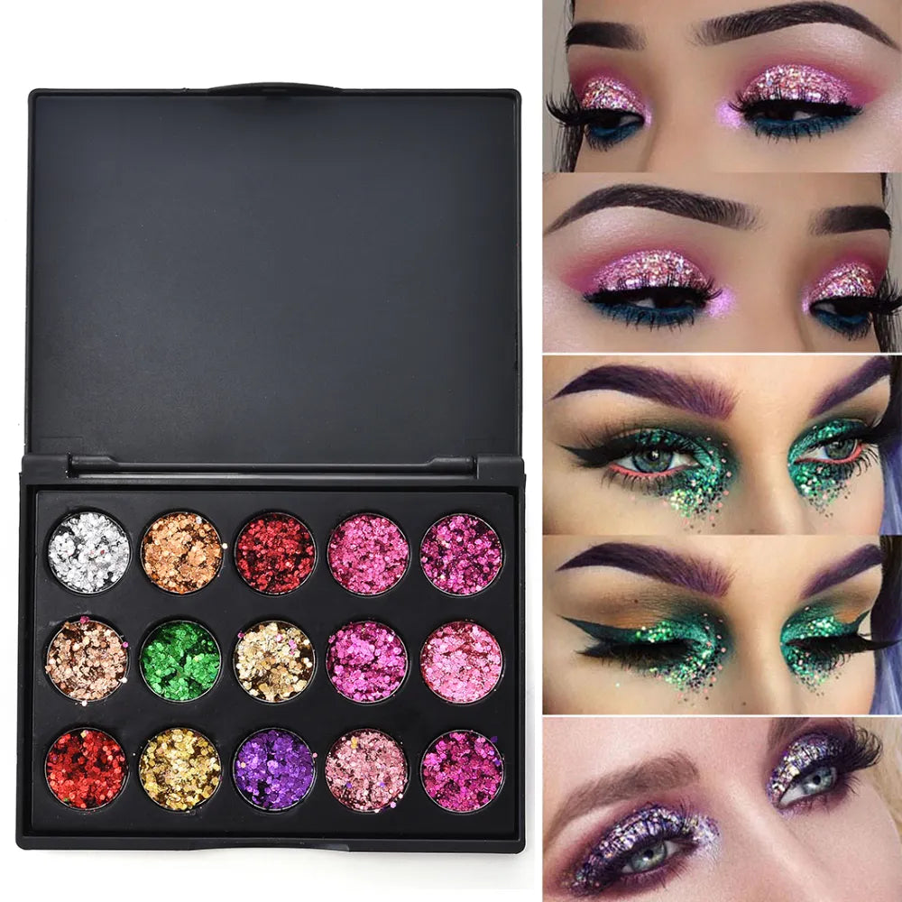 15 Color Studio Shimmer Glitter Powder Palette Matte Eyeshadow