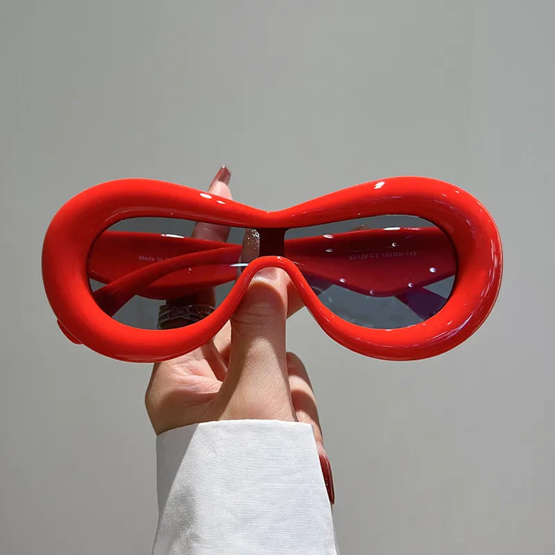Oval Candy Color Goggle Sunglasses