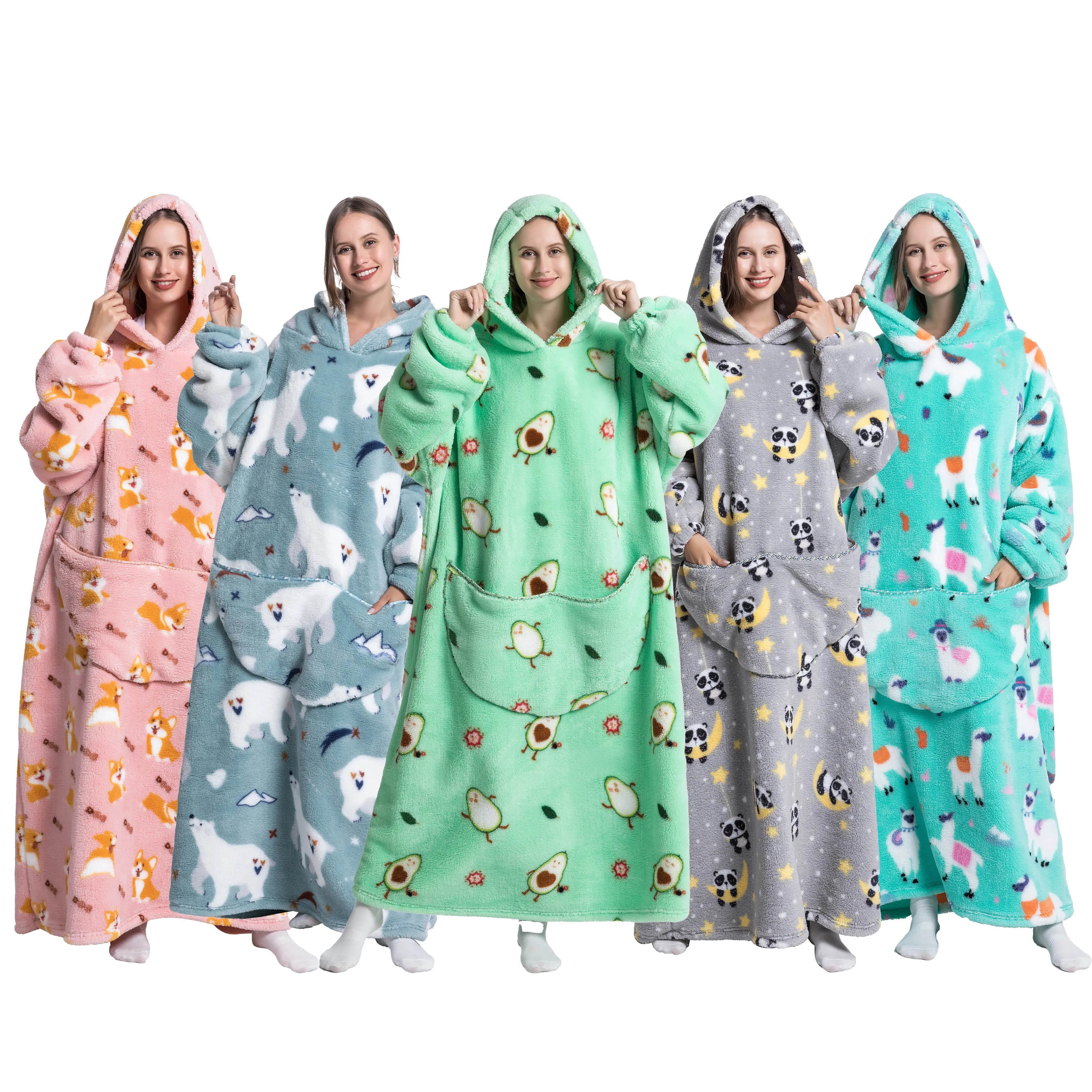 Oversized Wearable Blanket Cozy Warm Hoodie for Adults