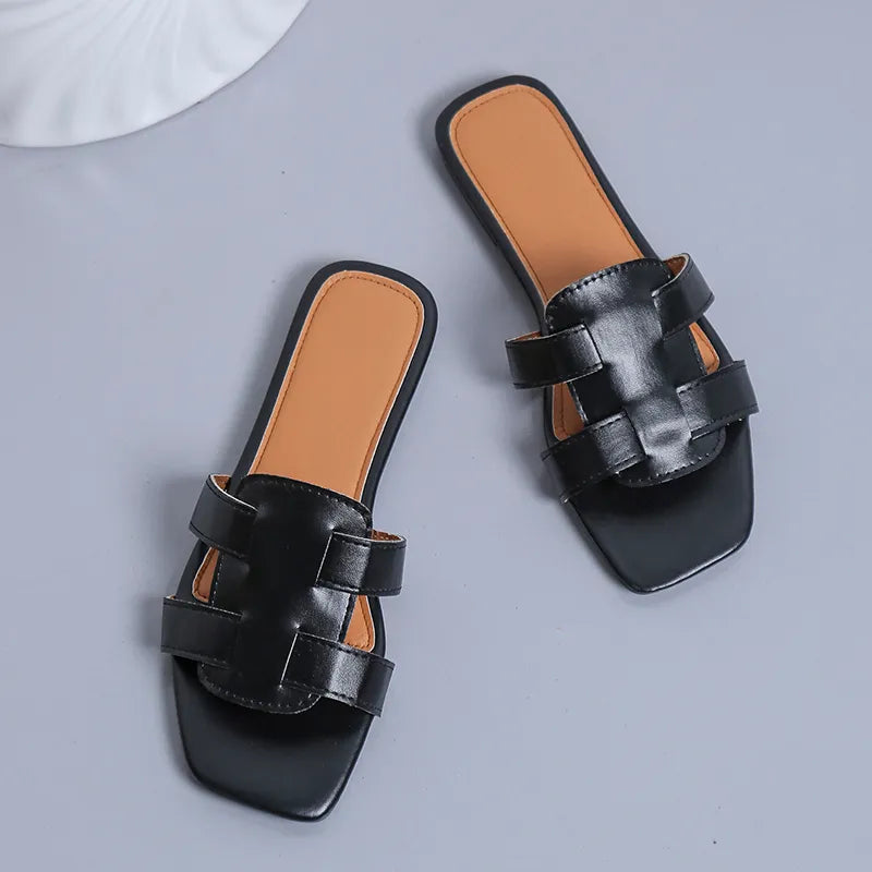Designer Flat Sandals Latex Soft Sole Beach Flip-flops
