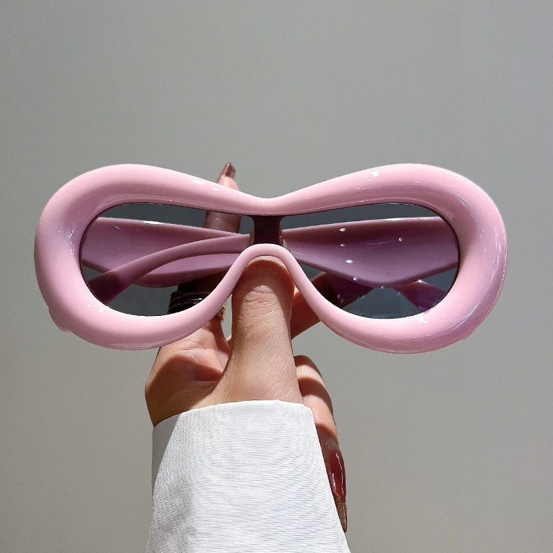 Oval Candy Color Goggle Sunglasses