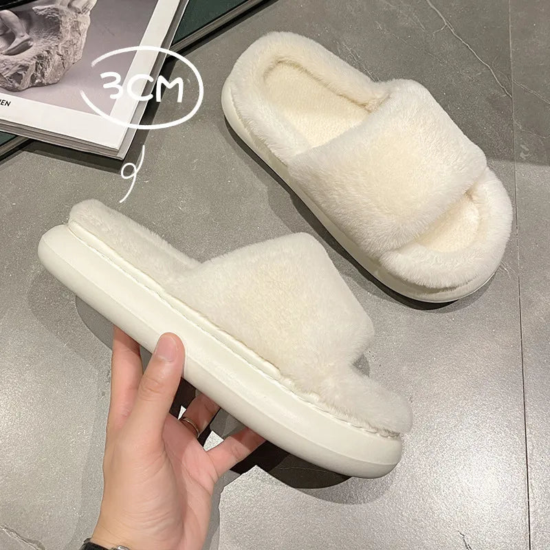 Thick Fluffy Fur Slippers