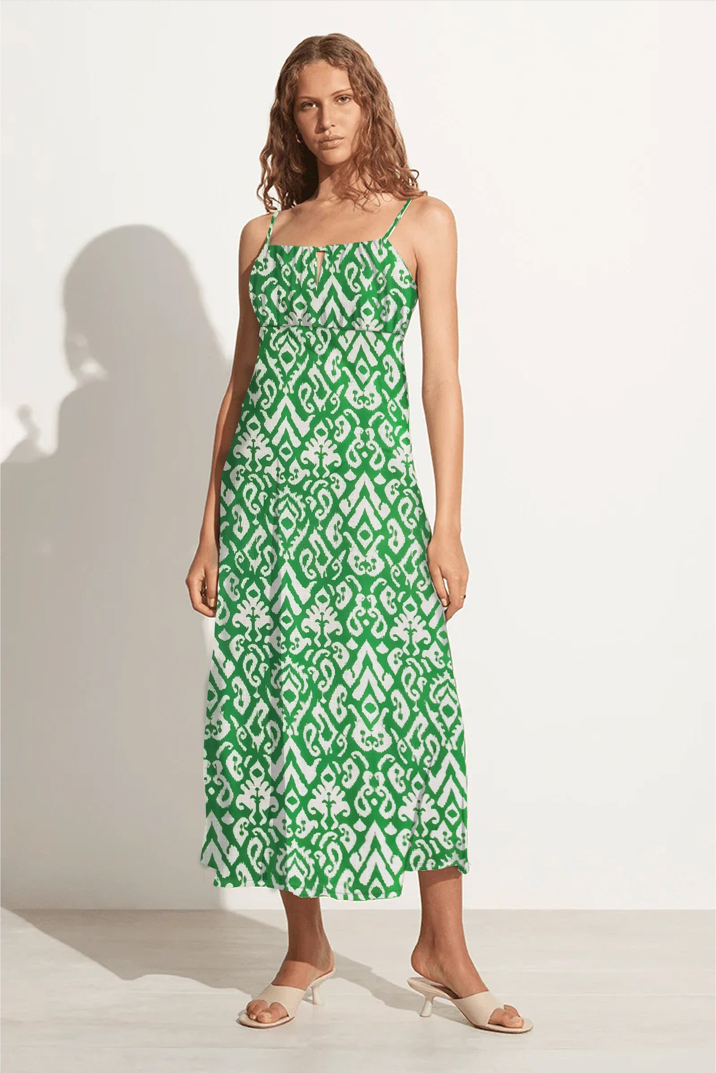 San Paolo Midi Dress Tulli Print Green