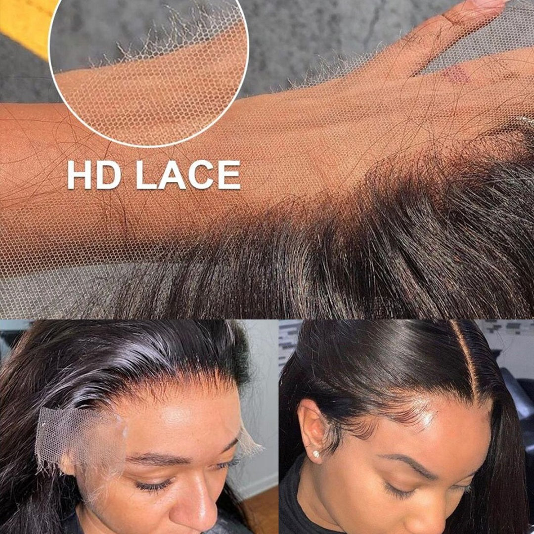 Glueless HD Transprant Lace Yaki Straight Wear and Go Glueless Wigs