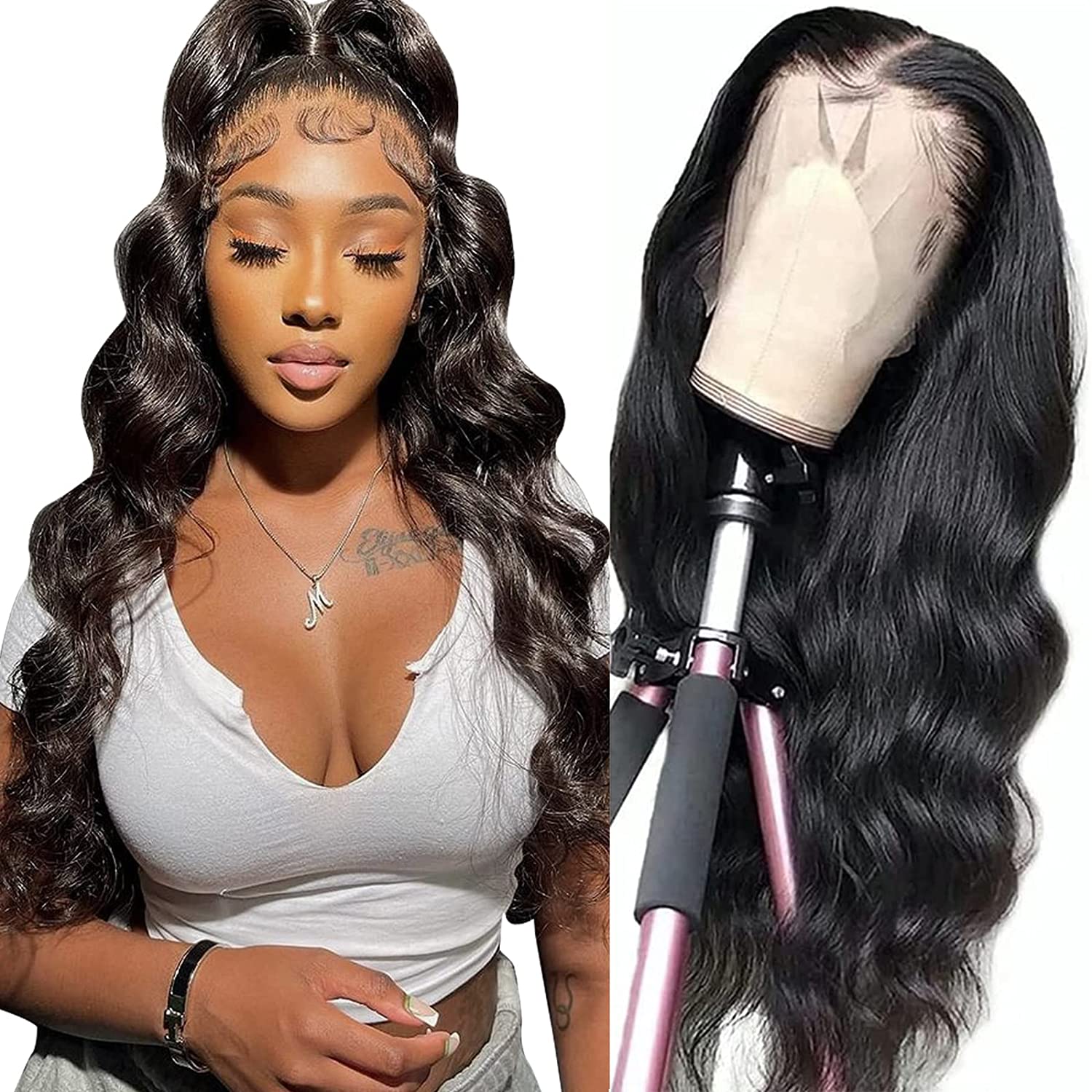 Body Wave Lace Front HD Transparent Lace Human Hair Wigs