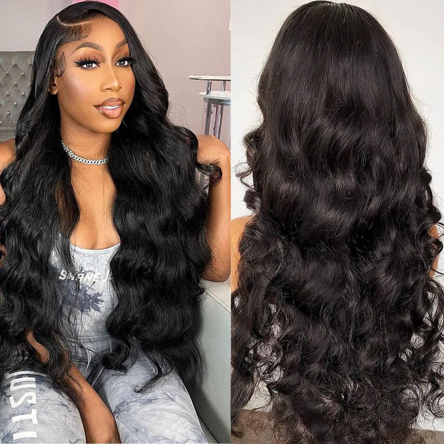 Body Wave Lace Front HD Transparent Lace Human Hair Wigs