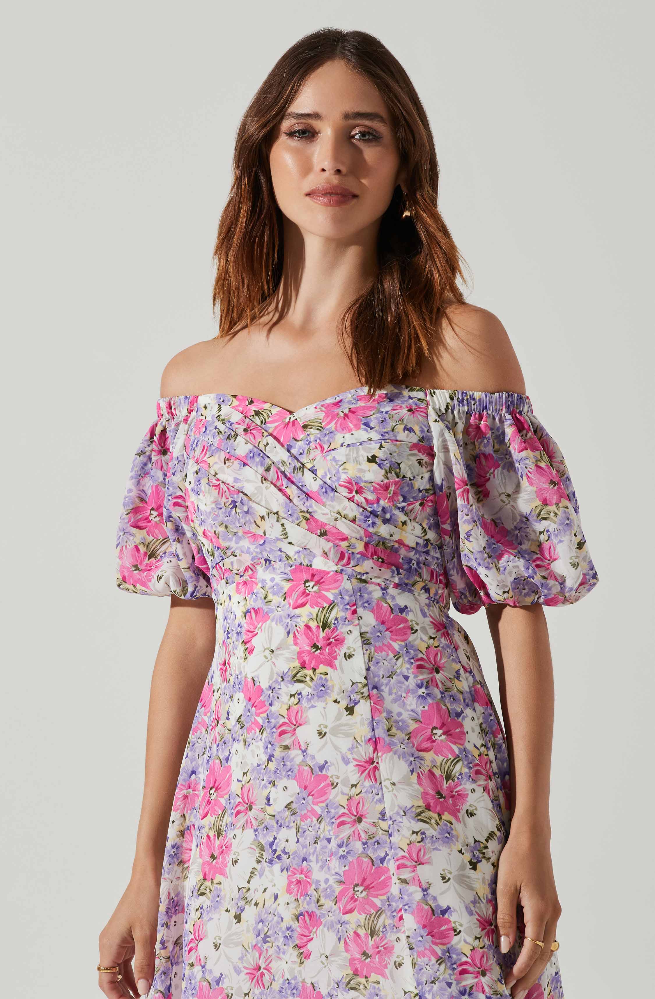 Valora Off Shoulder Floral Maxi Dress