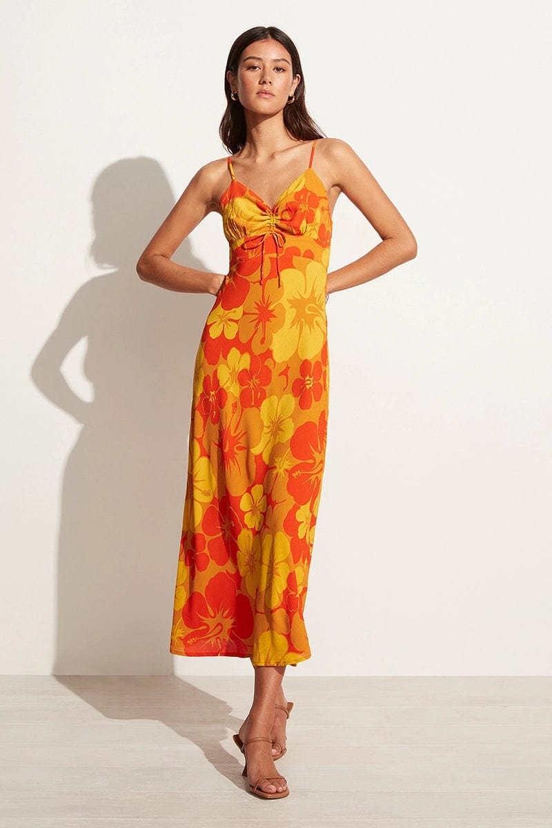 Shayna Midi Dress Surfs Up Floral Print