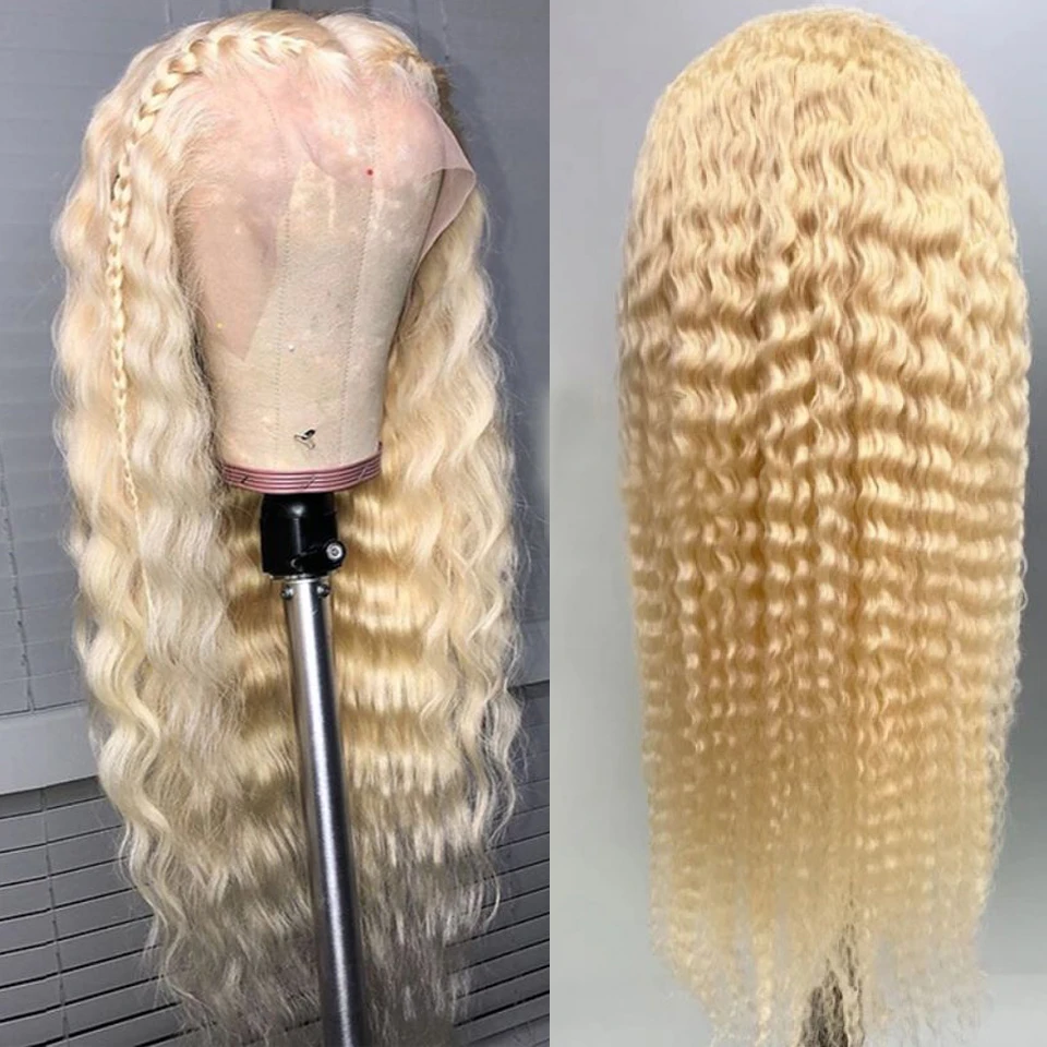 613 Blonde Water Wave Lace Front Human Hair Wigs