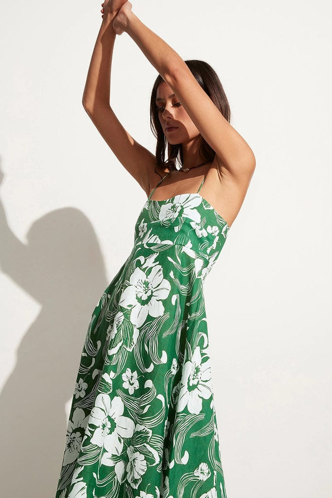 Alexandre Midi Dress Camara Floral Print Green