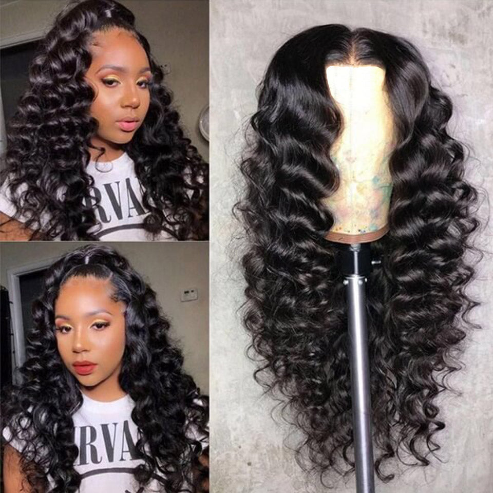 13x6 Glueless Loose Wave Wig Pre Cut Lace Wear And Go