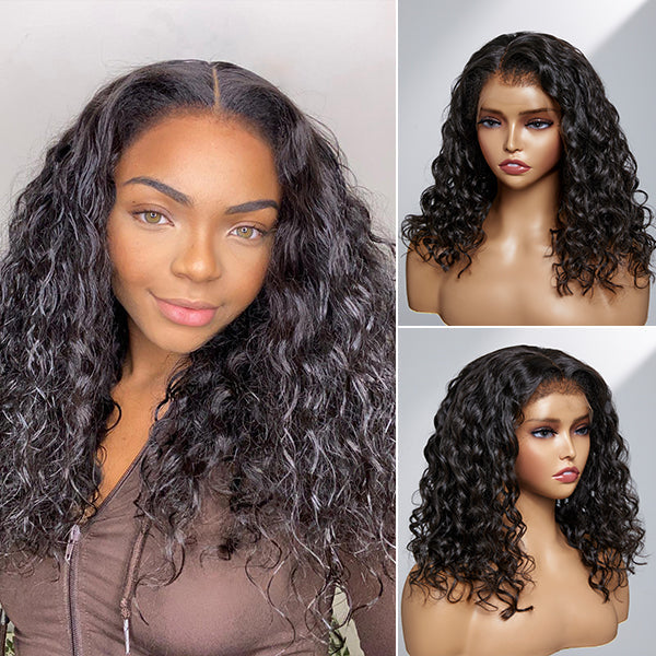 Water Wave Kinky Edges 13x4 Undetectable Lace Front Wig