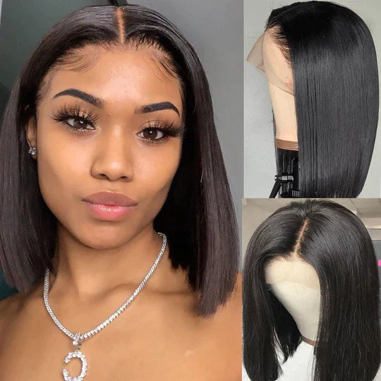 13X4 Lace Front Wigs Straight Bob Wig Human Hair Wig